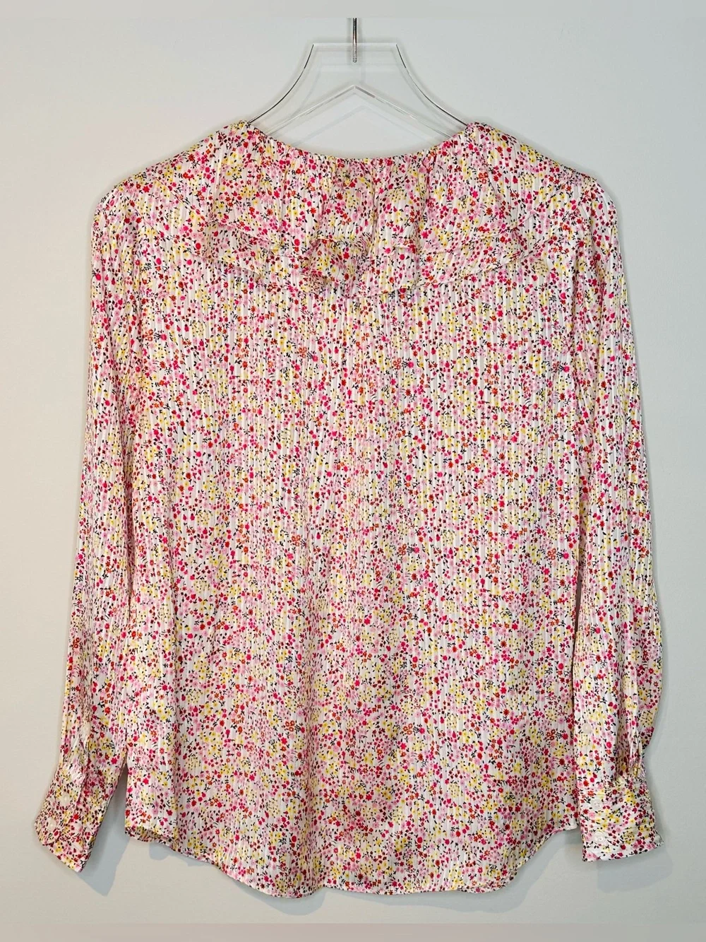 J.Crew Ruffle Field Day Floral Print Ivory Pink Blouse Shirt Top NWT